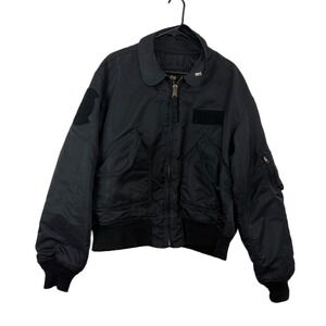 Vtg Alpha Industries CWU-45/P Flight Jacket Mens XL Black Full Zip Outdoors